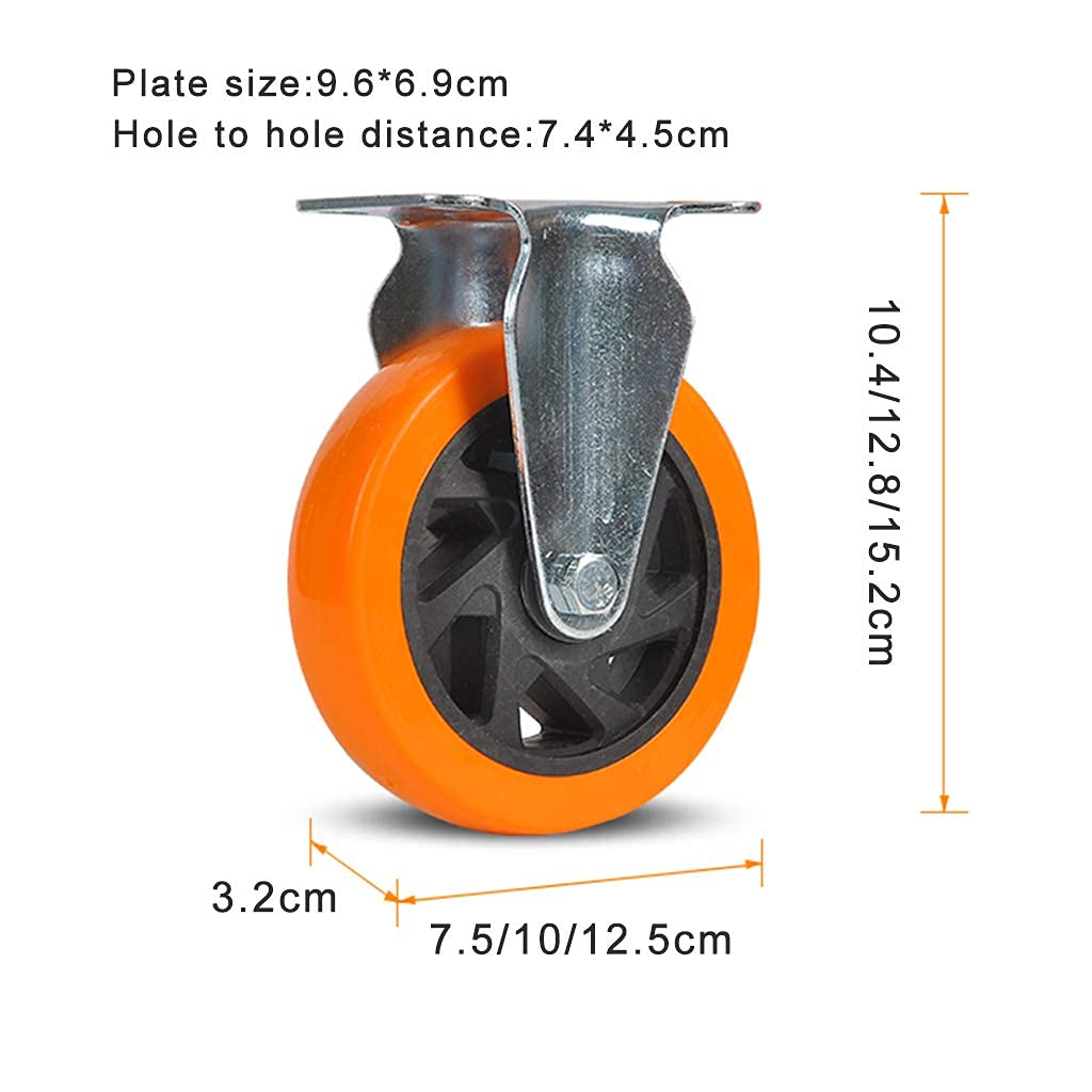 Ruote girevoli,Industria,Gomma,Impiego pesante,Piastra superiore,Industriali,Ruota girevole Lockimetal,Sostituzione per carrelli, Banco da lavoro, Carrello, Set di 2, Direzionale/Girevole co