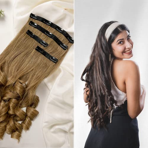 Image of Hair Originals 100% Natural Human Hair Women's Extensions | 4 Piece Clip Set | For Everyday Use (Natural Black, 16 Inches)