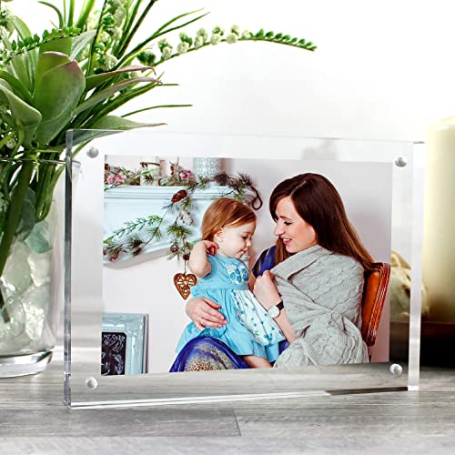 Toolsure Acrylic Picture Frames 4X6,Acrylic Photo Frame Bulk Clear Magnetic Frame With Gift Box Package 5Pack #TOP5