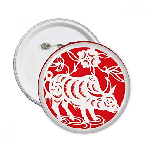 Badge Ox zodiaque chinois rond pins bouton décoration vêtement et idée cadeau art Chine