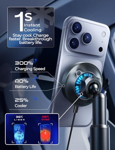 Image of LISEN for Qi2.2 25W Cup Holder Phone Holder,Cooling Fan,95W Fast Adapter
