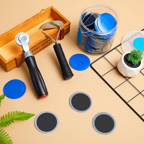 Image of Tallew 20 Pcs Heavy Duty Tire Patches Radial Patch Round Cold Tyre Puncture Tool Kit for Car Truck Motorcycle Automobile Bike Inner Tire (42 mm)