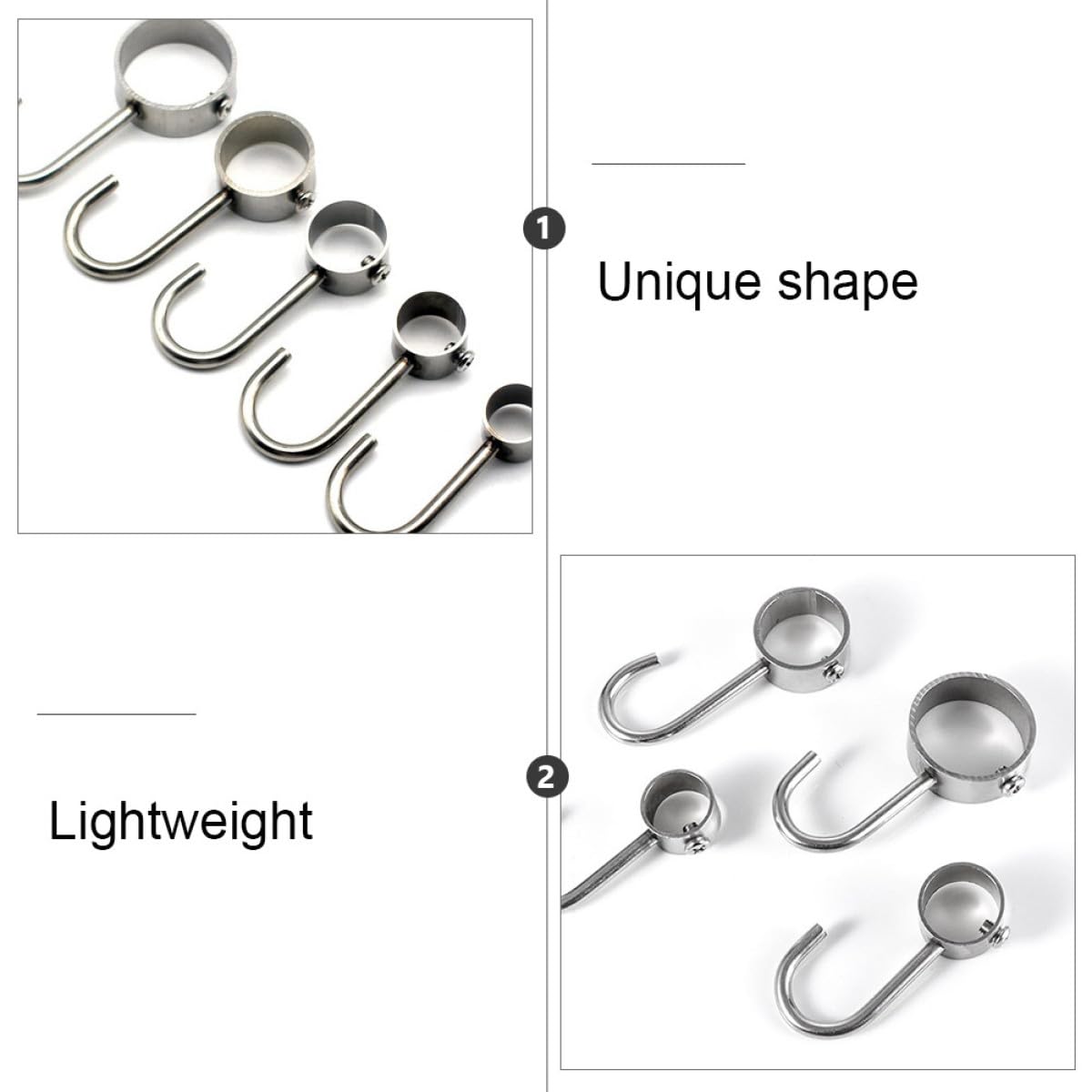 PACKOVE 10pezzi Ganci in Acciaio Inossidabile per Tubo Appendiabiti Armadio Ganci Resistenti e Facili da Installare per Cucina Bagno e Camera Design Moderno e Superficie Liscia