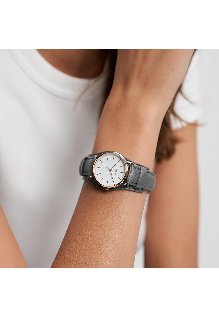 s.Oliver Damenuhr mit flachem Gehäuse und abnehmbaren Unterlegband - 30 mm - analog Armbanduhr für Damen mit Quarzwerk - 3 ATM wasserdicht