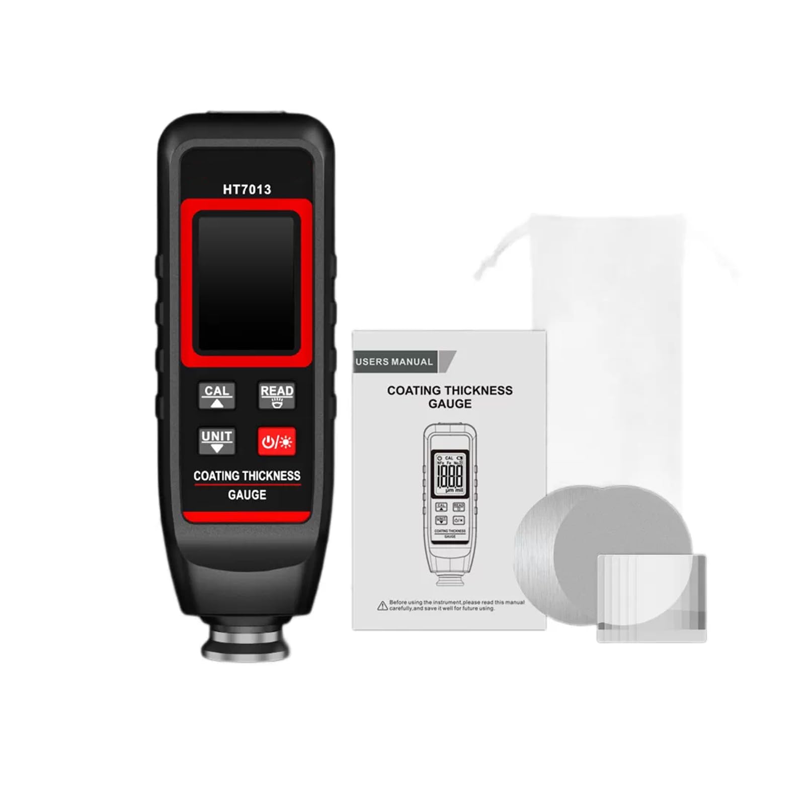 Medidor de espesor de recubrimiento digital, Without battery
