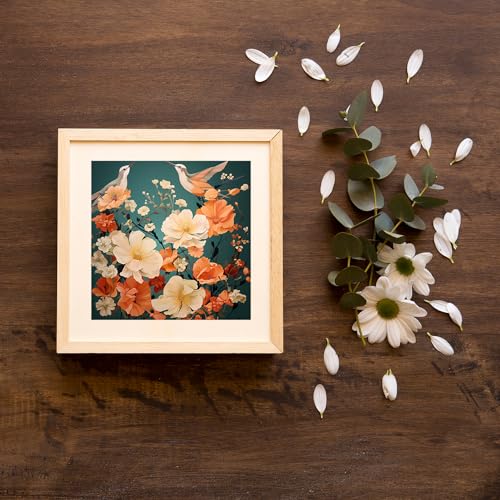 Image of kotart - Birds wall art home decor frames for wall hanging, living room, office | Floral art for home decoration Set of 2 (F)