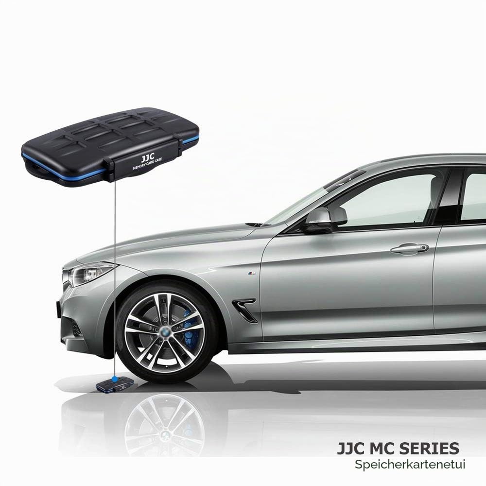 JJC 36 Steckplätze Speicherkarten Schutzhülle Aufbewahrung für 12 SD SDXC SDHC +18 Micro SD TF + 6 CF Compact Flash Karten, Memory Card Case wasserdichte SD Etui Schutzbox mit Karabiner