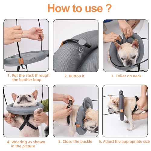 MeiAOBest Blind Dog Halo Guiding Device,Pet Anti-Collision Ring Protective Collar,Comfortable Lightweight Blind Dog Safe Accessories_XL - Image 3