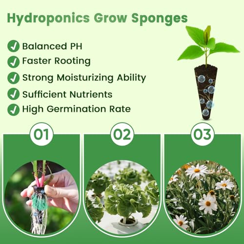 Image of 201Pcs Hydroponic Pods Kit | Compatible with Aerogarden, 50 Grow Sponges & Labels, 50 Baskets & Domes, 1 Tweezers, For Vegetables, Herbs, Lettuce