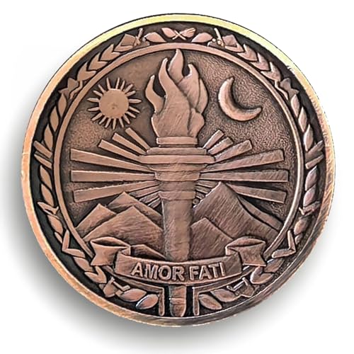UOCUTN Amor Fati Resilience Emblem Challenge Coin - Stoic Philosophy-Inspired Metal Token - Motivational Daily Reminder for Stoicism Practitioners and Enthusiasts