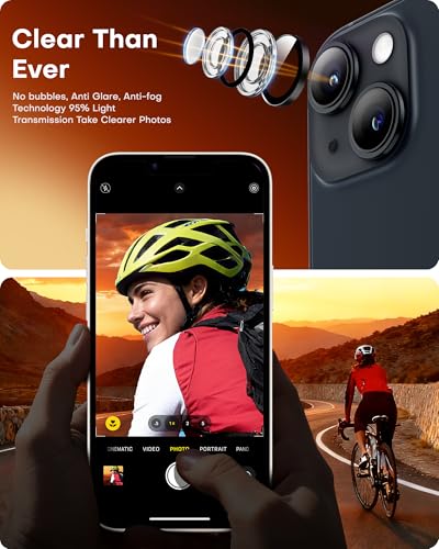 Image of TOCOL Camera Lens Protector for iPhone 13 / iPhone 13 Mini Tempered Glass HD Individual Scratch Resistant Camera Cover Accessories Case Friendly 2 Pack(Black)