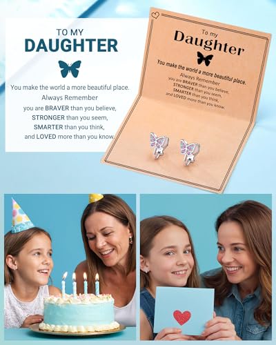 Image of Clip On Butterfly Earrings for Girls Daughter Granddaughter Gifts