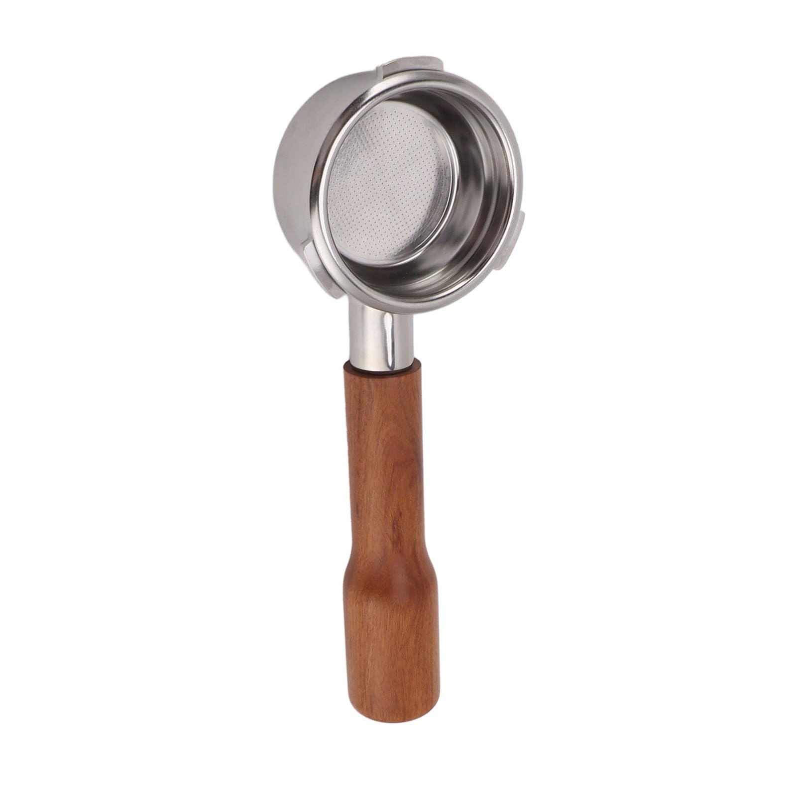 Filtro Portafiltro Senza Fondo da 58mm, Adatto per la Maggior | Design di estrazione nudo, chiusura tripla dell\'orecchio, manico in acciaio inossidabile per uso alimentare e legno