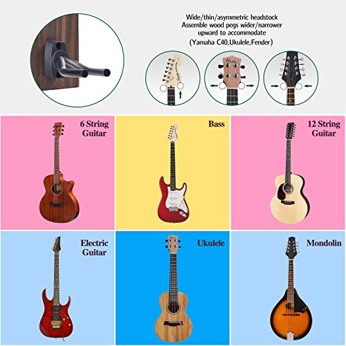 Magic Gold Guitar Wall Mount 2 Pack, Guitar Wall Hanger, Holder Guitar Hanger Shelf For Acoustic Or Electric Guitar, Ukulele, Banjo, Bass, Mandolin #TOP5
