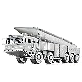 Picture Kingdom 3D Metal Puzzle DF-21 Ballistic Missile Truck Model Kit PJ-201 DIY 3D Laser Cut Jigsaw Toys