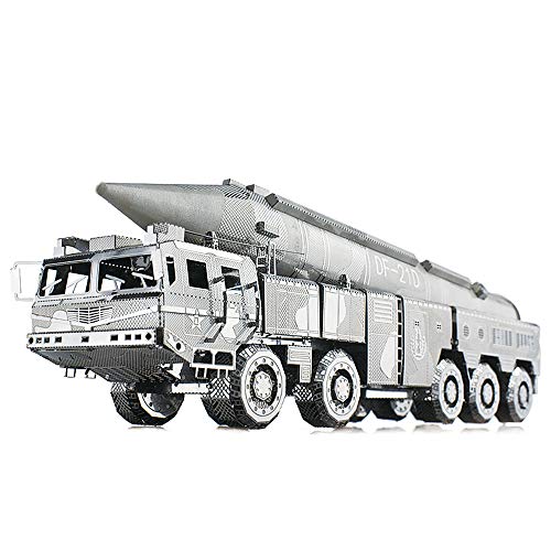 Picture Kingdom 3D Metal Puzzle DF-21 Ballistic Missile Truck Model Kit PJ-201 DIY 3D Laser Cut Jigsaw Toys