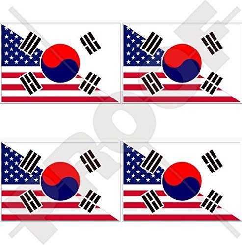 Stati Uniti d'America e Repubblica della Corea, American-RoK Bandiera della Corea del Sud 2" (50 mm), adesivi in vinile per il casco