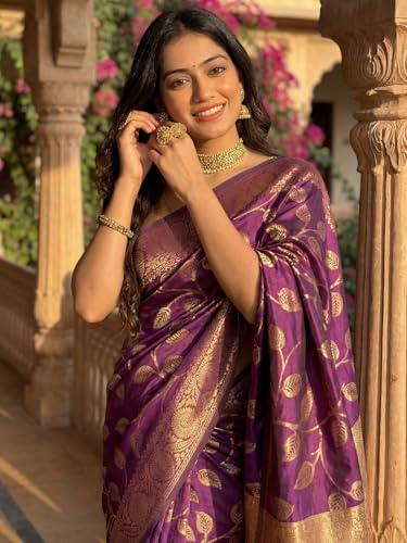Image of AKHILAM Women's Kanjivaram Pure Soft Silk Saree For Women Saree With Unstitched Blouse Piece |Soft banarasi saree for women|silk saree pure silk