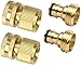 Produktbild Golden Apple 2 Sets Gartenschlauch Quick Connect Wasserschlauch Armatur, massives Messing 1/2 Zoll 20 mm bis 3/4 Zoll 25 mm GHT-Wasser-Armaturen Gewinde Easy Connect