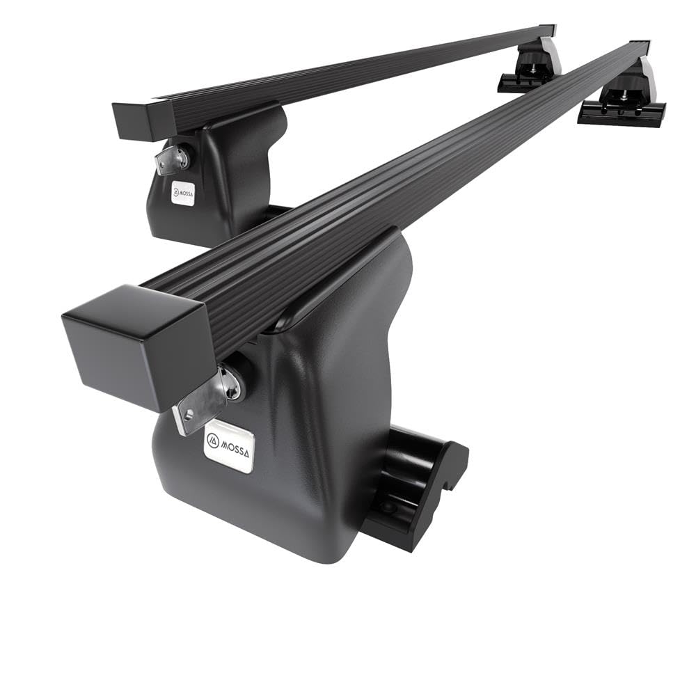 Mossa Barras de Techo Acero aptas para VW Crafter I (2006-2016) Negro | Furgoneta - perfil en T