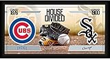Chicago Cubs vs. Chicago Sox Framed 10" x 20" House Divided Baseball Collage - MLB Team Plaques and Collages