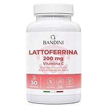 Bandini® LATTOFERRINA 200 Immuno – 200mg di Lactoferrina per CAPSULA (30 capsule) – Integratore Alimentare ad Alto Dosaggio con Vitamina C – Antiossidante Naturale per Sostegno al Sistema Immunitario