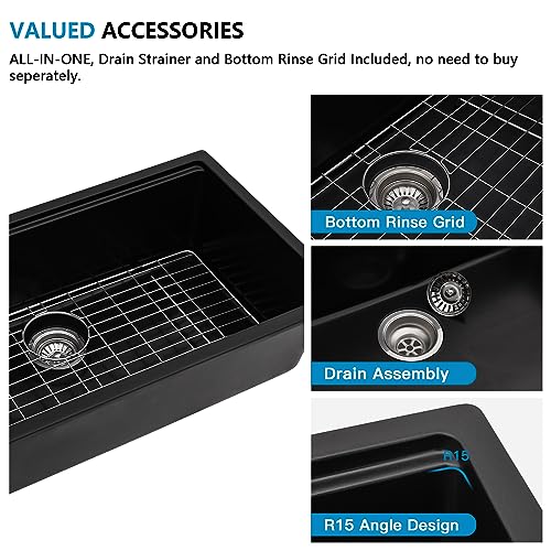 Fulorni FL-GRUSC30B 30 Granite Composite Kitchen Sink thumb #6