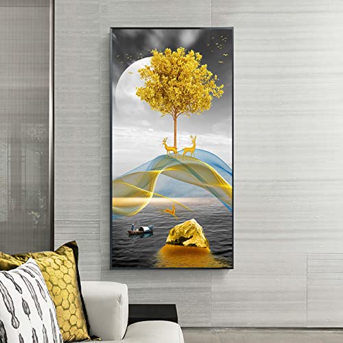 Tableau Abstrait Grand Format pour Habiller un Grand Mur de Salon Vide - 4