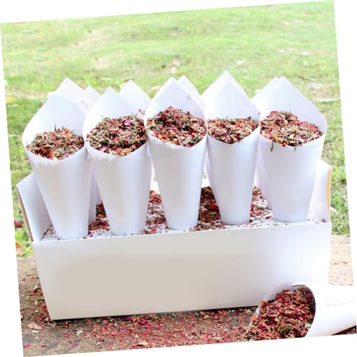 Conos de papel para confeti, 60 unidades, blanco miniatura 3