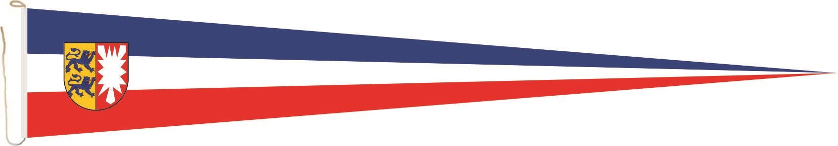U24 Langwimpel Nordfriesland Ohne Wappen – 150x40 Cm, Polyester, Wetterfest, Mit Gurtband & Strick, Hissfertig