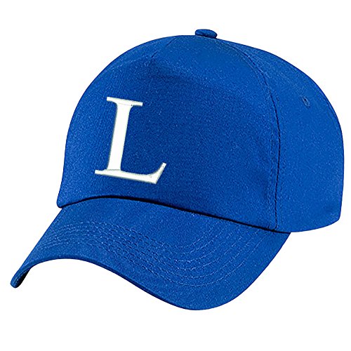4sold Unisex Jungen Bindemütze Babymütze UV 200 Mütze Kleinkindmütze Mädchen Kinder Hut Kinder Kappe Alphabet A-Z Königsblau Blau