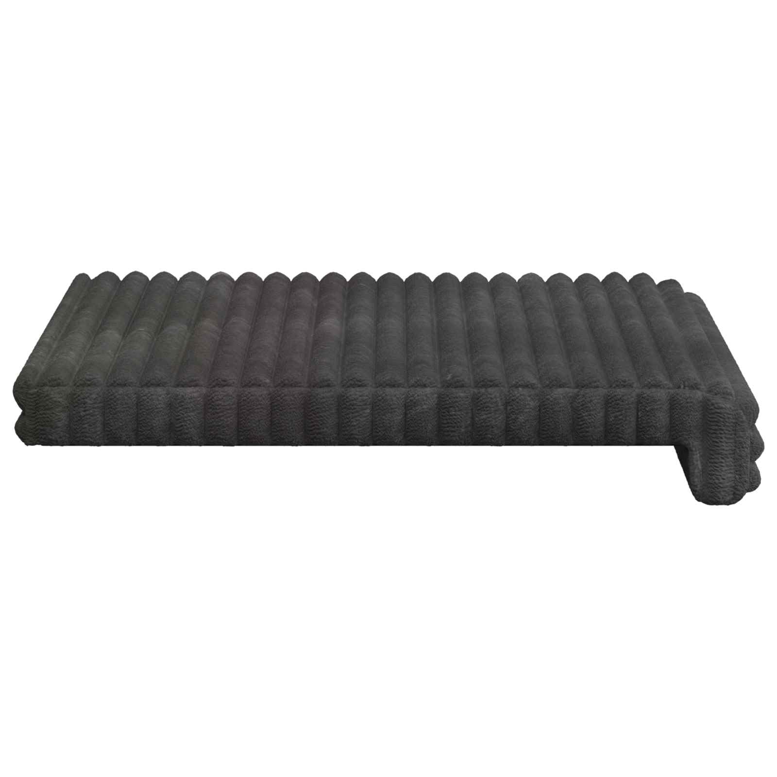 Bankkissen 4 Stück Plüschcord Dunkelgrau Tiefe 35 cm | Schaumstofffüllung, rutschfestes Design, Holzwerkstoffbasis, pflegeleicht mit feuchtem Tuch