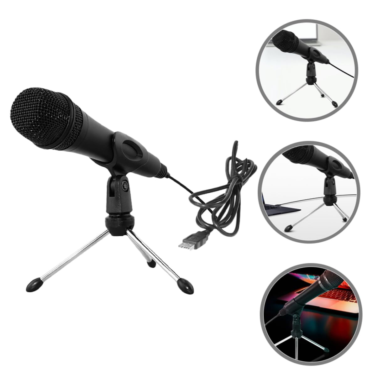 BESPORTBLE Microfono Condensatore Materiale Abs e Metallo Cattura Vocale Accurata USB Cavo per Streaming e Conferenze per Performance Sul Palco e Trasmissioni Radio