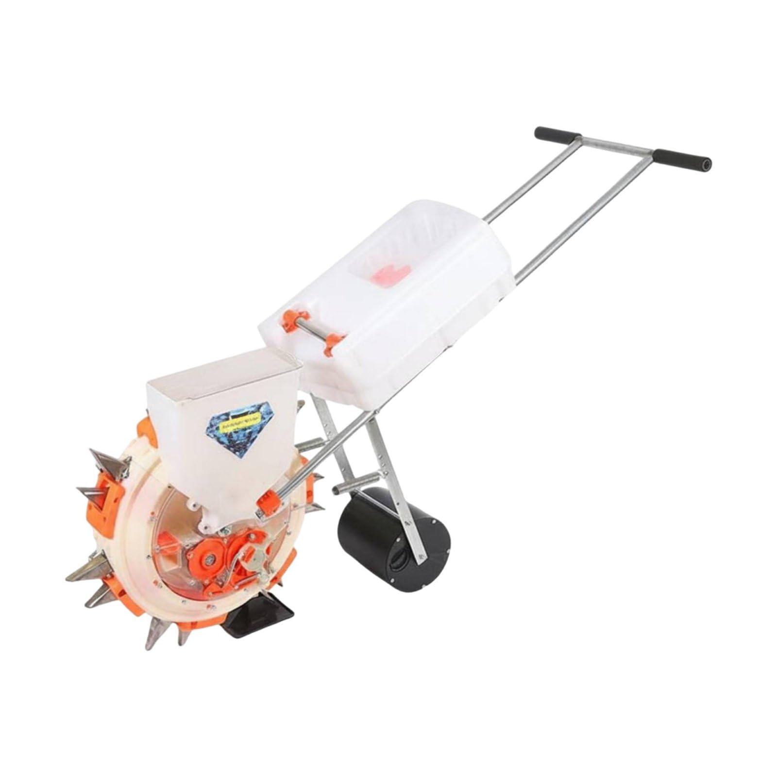 Seminatrice Manuale a Spinta Alta Efficienza Seminatrice e Spandiconcime Combinata Profondità di Piantagione Regolabile Piantatrice a Rullo Manuale, L 35CM, 5-Ugelli
