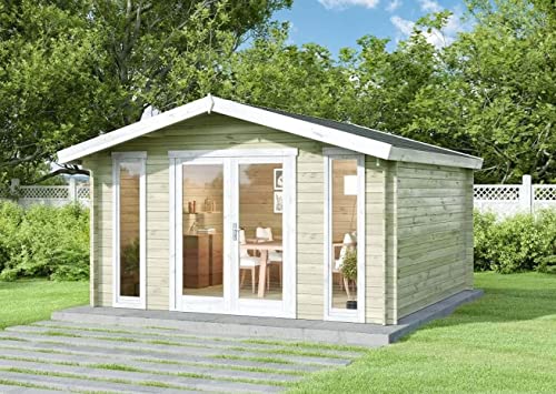 Alpholz Gartenhaus Mirko Modern aus Massiv-Holz | Gerätehaus mit 28 mm Wandstärke | Garten Holzhaus inklusive…