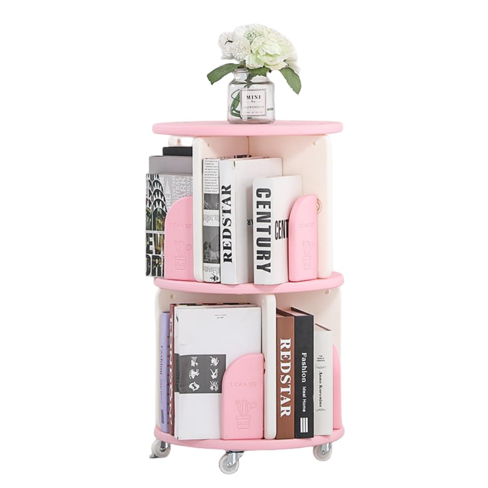 Amazon.co.jp: XVVX書架 新型 360度回転本棚 回る本棚 プラスチック