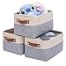 Mangata Aufbewahrungsbox,[3er Pack]Mittlere Aufbewahrungskorb Stoff, Box für Regal, Spielzeug, Bücher und Kindergarten (Mittel, Grau/beige)