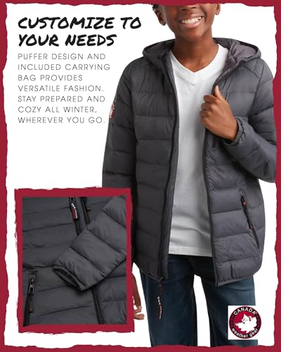 Image of CANADA WEATHER GEAR Boys' Puffer Jacket - Lightweight Packable Bubble Coat, Water Resistant Outerwear Jackets for Boys (8-20)