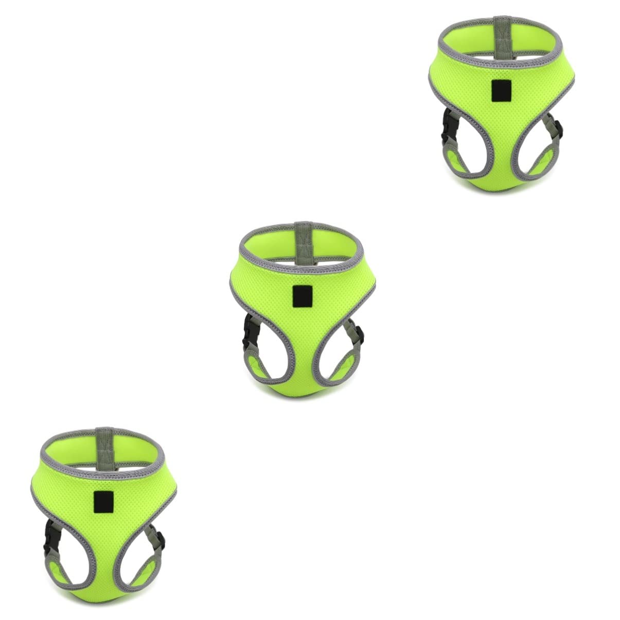 POPETPOP 3pièces pour Chiens Et Chats Gilet De Sécurité Ajustable Fluorescent Vert Ceinture De Traction Confortable pour Animaux De Compagnie