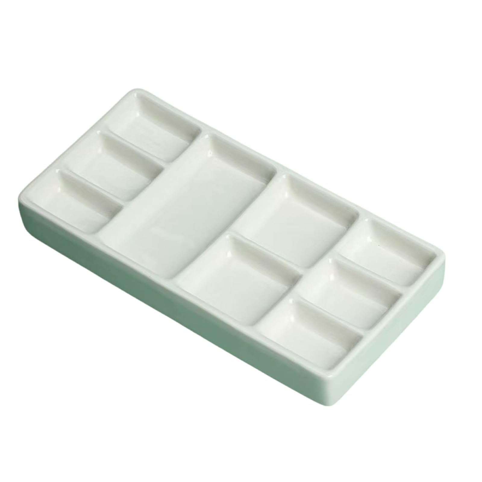 Hsioluted 9 Wells Paint Palette Paint Mixing Tray 9 Compartments Ceramic Palette Artist Tray for Watercolor Oil Painting Professional