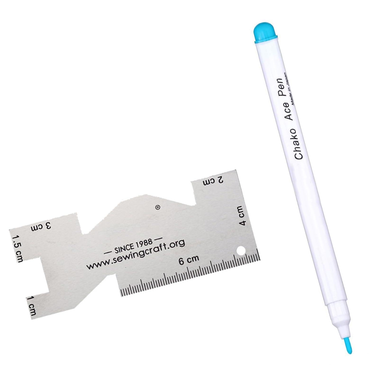 GMBYLBY Fabric Marker Trick Marker with Metal Quilting Ruler for Sewing Needlework Vanishing Inks Water Erasable Marking Pen Dressmaking Marking Tool