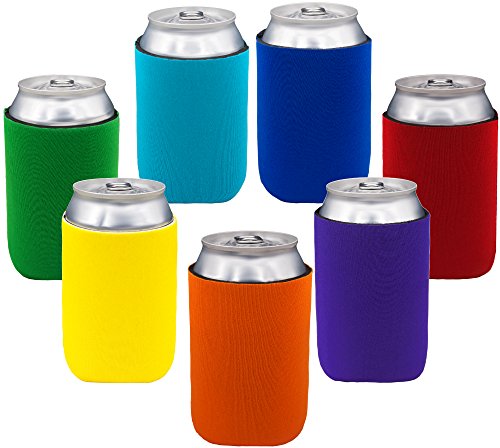 Neoprene Can Sleeves - Pack of 13 Plain Can Cooler Covers Fit 12 oz Cans and 12 to 16 oz Glass & Aluminum Bottles. Premium Neoprene & Stitching by Impirilux (13, Multi Color) - Thumbnail 2