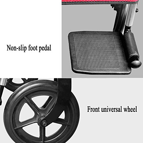 Lightweight TranMobile Lightweight Folding Aluminum Alloy Lightweight TranMobile air Ultra Light Portable Manual Travel Trolley with Padded Cushions and Widene3