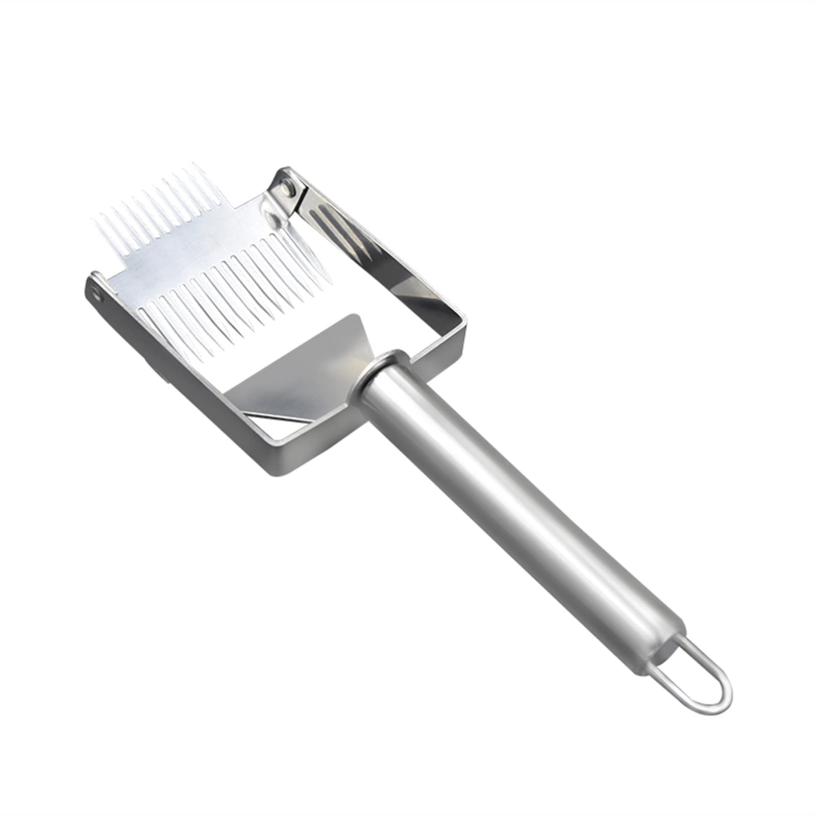 Imkerei-Handschuhe, Dual-Use-Edelstahlgriff, Schaber, Schaufel, Bienenzucht-Werkzeug, Bienenstock, Entdeckelungsgabel, Honiggabel, Honigkamm, Doppelnadel (Farbe: Edelstahl)
