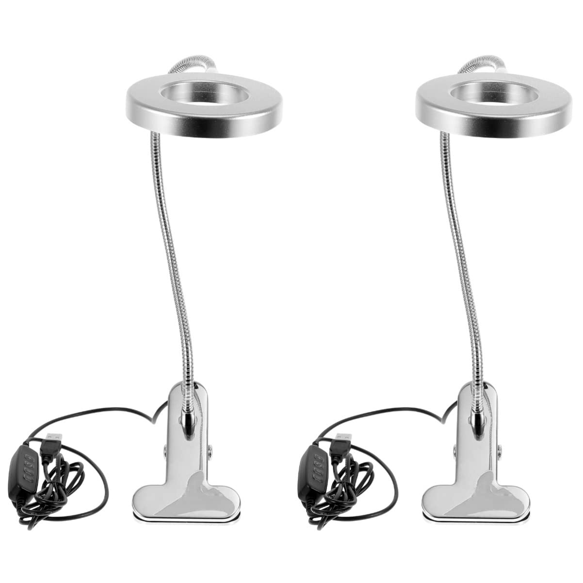Ser di 2 Clip sulla Luce Clip Luce Clip Luce di Lettura Luce Led Lettura Luce/3141 | Argento x 3 pezzi, 50 x 9 x 2 cm x 2 pezzi