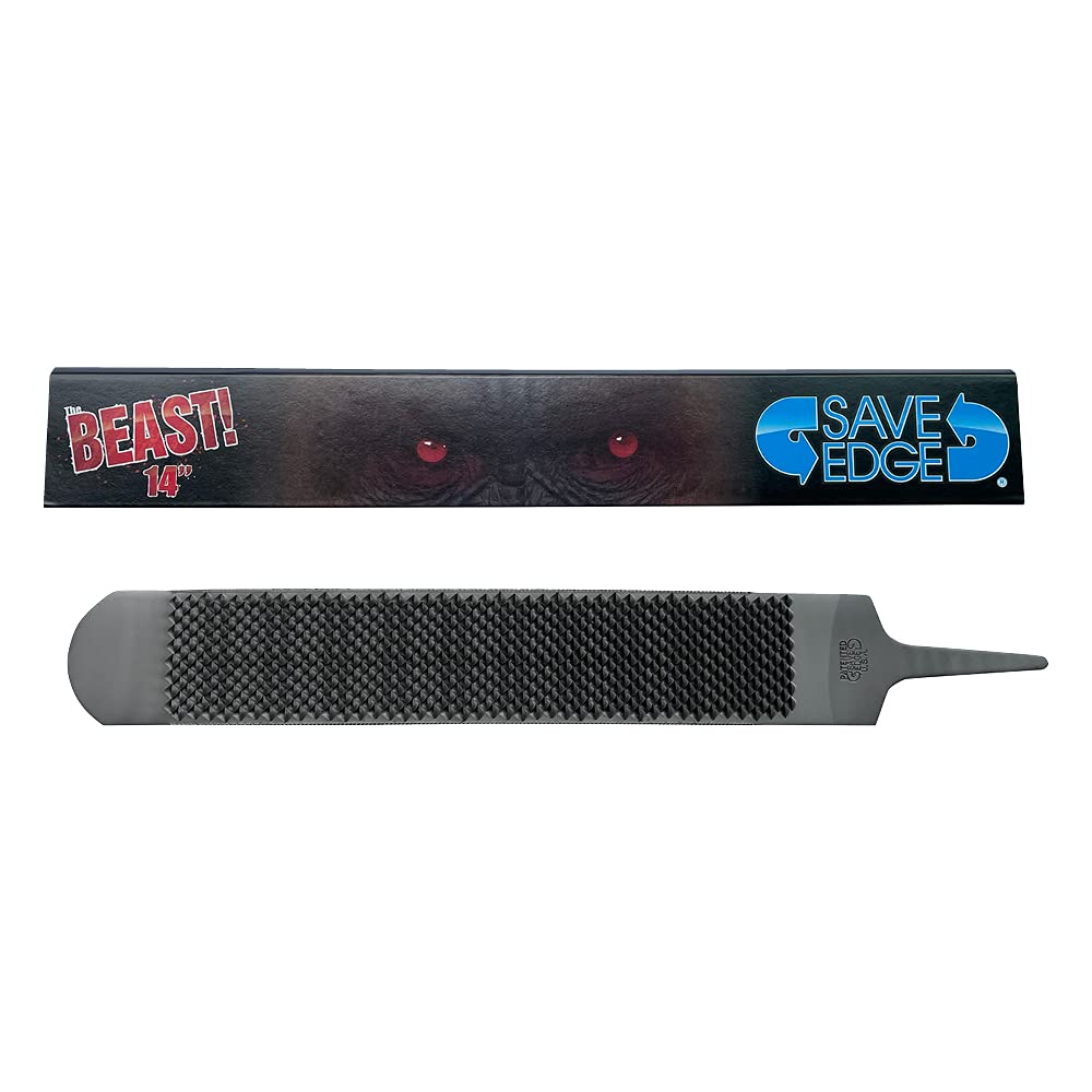 Save Edge Hufraspel Beast 14 Zoll mit Griff zur professionellen Bearbeitung von Pferdehufen, 350mm lang