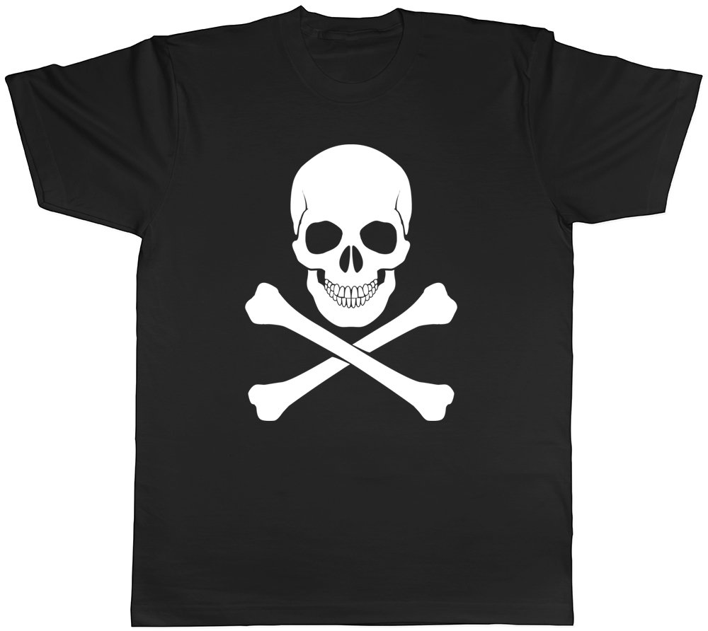 Shopagift Men's Black Skull And Crossbones Gothic Unisex T-Shirt