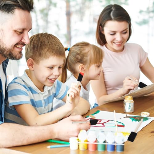 Giantree 5 Stück Schaum Pinsel Malerei, 1 Zoll Schwammpinsel, Farbschwammpinsel mit Holzgriff Schaumstoffpinsel Farbapplikator Malschwammstempel Malzubehör für DIY Bastelprojekte Erwachsene Kinder