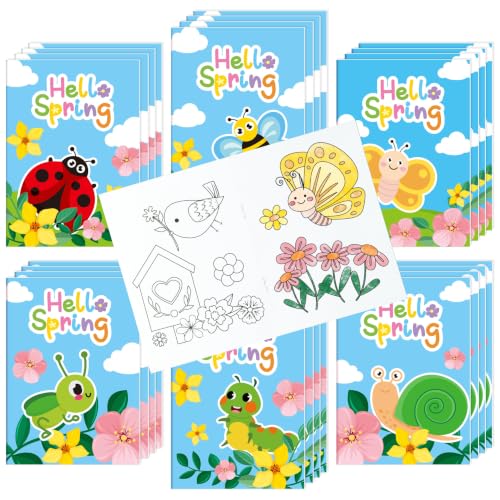 Image of Bulk Spring Coloring Books, 24Pcs Mini Hello Spring Drawing Booklet for Kid