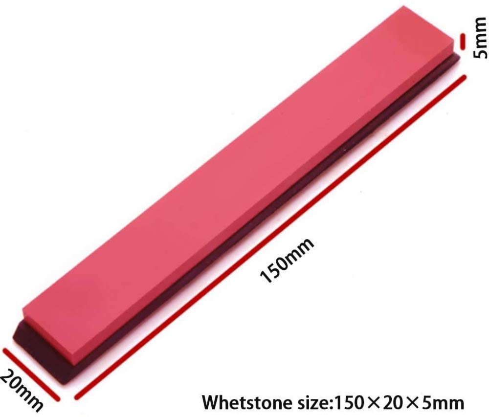 Pietra per affilare i coltelli, pietra per affilare a olio 3000 ruby con base antiscivolo per coltelli da cucina, forbici, rasoi e altro - 150x20x5mm
